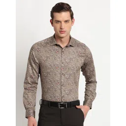 Turtle Modern Slim Fit Floral Printed Cotton Formal Shirt-picture-37