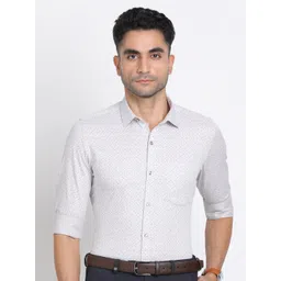 Turtle Modern Slim Fit Micro Disty Printed Cotton Formal Shirt-picture-25