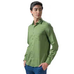 Turtle Pista Green Cotton Slim Fit Shirt image 3