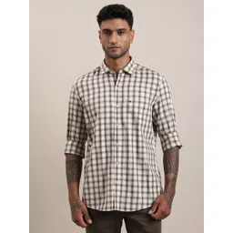 Turtle Relaxed Slim Fit Checkered Cotton Shirt-picture-25