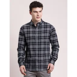 Turtle Relaxed Tartan Checks Checked Pure Cotton Slim Fit Casual Shirt-picture-35