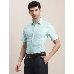 Turtle Sky Blue Cotton Slim Fit Formal Shirt-picture-20