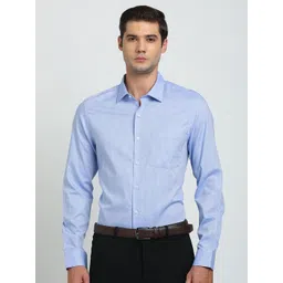 Turtle Spread Collar Long Sleeves Classic Slim Fit Striped Formal Shirt-picture-17