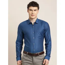 Turtle Spread Collar Long Sleeves Pure Cotton Classic Slim Fit Formal Shirt-picture-17