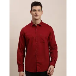 Turtle Spread Collar Relaxed Pure Cotton Slim Fit Shirt-picture-37