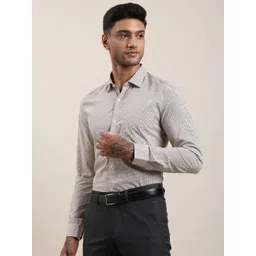 Turtle Standard Slim Fit Abstract Printed Formal Cotton Shirt-picture-11