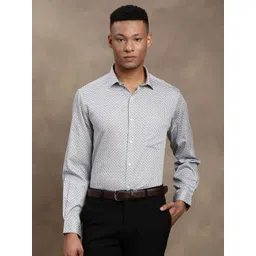 Turtle Standard Slim Fit Geometric Printed Spread Collar Pure Cotton Formal Shirt-picture-24