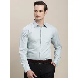 Turtle Standard Slim Fit Micro Ditsy Printed Dobby Weave Pure Cotton Formal Shirt-picture-28