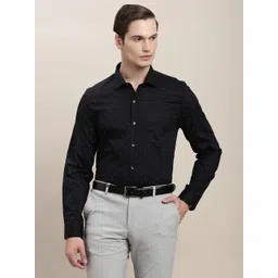 Turtle Standard Slim Fit Micro Ditsy Printed Pure Cotton Formal Shirt-picture-17