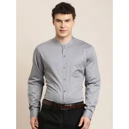 turtle Turtlen Classic Mandarin Collar Pure Cotton Slim Fit Formal Shirt-picture-39