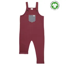 Turtledove London Knit Sleeveless Solid Dungaree - Maroon-picture-21