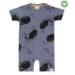 Turtledove London Organic Cotton Half Sleeves Romper Fish Print - Blue-picture-16