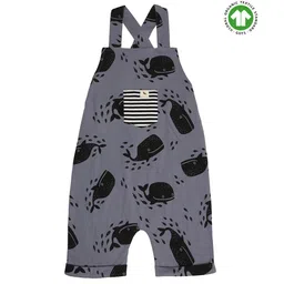 Turtledove London Sleeveless Organic Cotton Dungaree Fish Print - Blue-picture-19