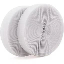 Turtlegrip Non Adhesive Hook & Loop Tape,Fabric Fastener Interlocking Tape for Sewing Crafts, DIY, Clothes, Shoes etc. white2Mx25MM-picture-1