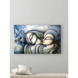 Tushaco Handicrafts Blue & Grey 1 Piece Canvas Religious Wall Paintings-picture-38