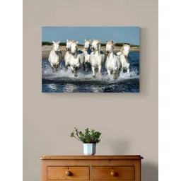 Tushaco Handicrafts Blue & White 1 Piece Horse Canvas Wall Art-picture-18