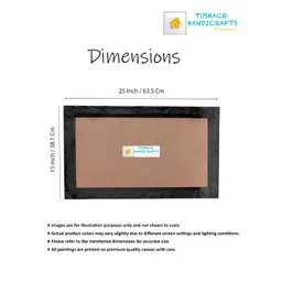 Tushaco Handicrafts Blue & White Seven Horse Canvas Wall Art image 2