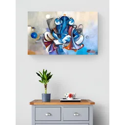 Tushaco Handicrafts Blue & White Single Piece Canvas Religious Wall Paintings-picture-20