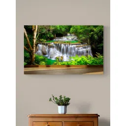 Tushaco Handicrafts Green & White Waterfall Canvas Wall Art-image-49