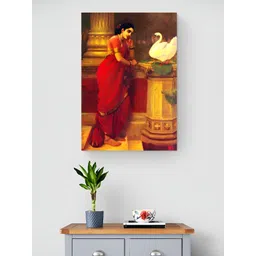 Tushaco Handicrafts Hansa Damayanti Multicoloured Canvas Wall Paintings-picture-32