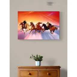Tushaco Handicrafts Orange & Brown 1 Piece Horse Canvas Wall Art-picture-36