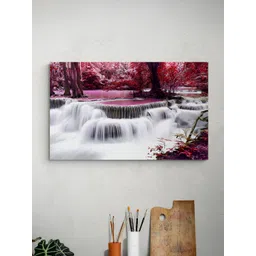 Tushaco Handicrafts Pink & White Waterfall Canvas Wall Art-image-30