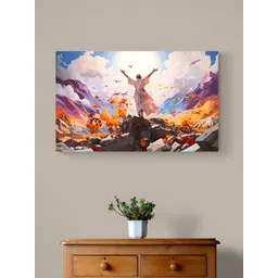 Tushaco Handicrafts White & Blue Jesus Religious Canvas Wall Art-picture-26