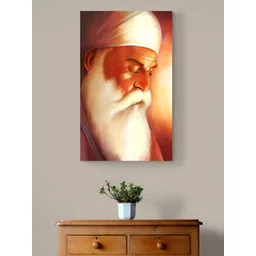 Tushaco Handicrafts White And Brown Canvas Religious Wall Paintings-image-0