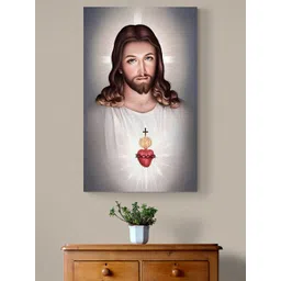 Tushaco Handicrafts White & Brown Jesus Religious Canvas Wall Art-image-19