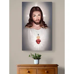 Tushaco Handicrafts White & Grey Jesus Religious Canvas Wall Art-picture-14