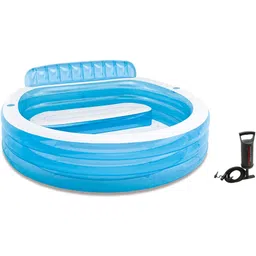 tushika INFLATABLE ARM CHAIR CENTRE POOL FAMILY LOUNGE BATH TUB WITH PUMP Inflatable Swimming Pool-picture-4