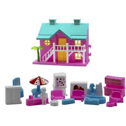 tushika WONDERFUL LOVELY LOVING FAMILY FUNNY HOUSE PLAY SET Doll House With Openable Door And Furniture 100% NON TOXIC For Kids Boys and Girlsor And Furniture For Kids-picture-23