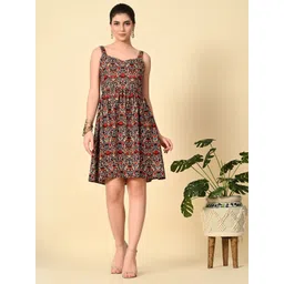 Tushita Women Floral Printed Crepe Fit & Flare Above Knee Dress-picture-40