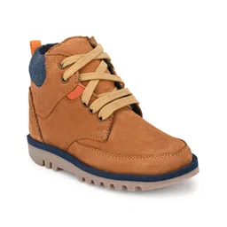 TUSKEY Patched & Lace Up High Ankle Boots - Tan Brown-picture-14