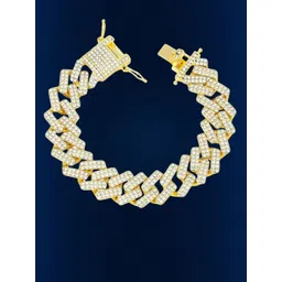 Tustrion Unisex Silver-Plated Artificial Stones Studded Wraparound Bracelet image 1