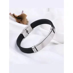 Tustrion Unisex Stainless Steel Silver-Plated Bangle-Style Bracelet-picture-20