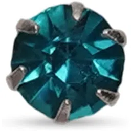 tvisva jewels 925 Sterling Silver | Teal Gemstone Nose Pin – Round Cut Stud with Push-Back Closure | Fashion Nose Pin for Girls and Women-picture-43