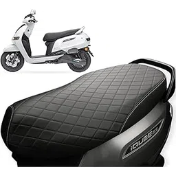 TVS iQube Premium Quilted Seat Cover, Black Leather, Waterproof Scooter Accessory (Black1)-picture-10