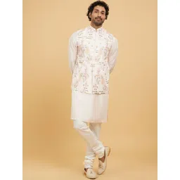 Twamev Men Embroidered Regular Thread Work Kurta and Churidar with Jacket-picture-28
