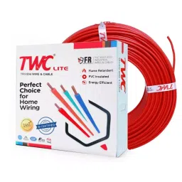 TWC Lite 6 Sq.mm 1 Core Flame Retardant Flexible Cable Red (90 m)-picture-42