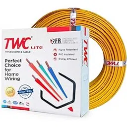 TWC Yellow-0.75 SQMM-45 METER Lite Core Electrical Wire | Insulated PVC Copper Wire | Cable for Domestic & Industrial Connection Purpose | Flame Resistant-picture-11