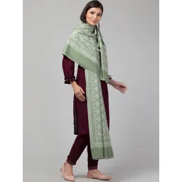 Tweedle Ethnic Motifs Woven Design Acrylic Woollen Shawl image 3