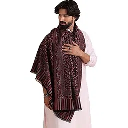 tweedle Ethnic Shawl/Stole for Men, Faux Pashmina, Kashmiri Kani Design Shawl for Winters, Large Size-picture-55