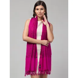 Tweedle Kashmiri Floral Embroidered Beads and Stones Pure Wool Shawl-picture-21