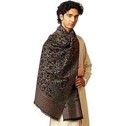 tweedle Men’s Ethnic Kashmiri Kani Stole/Scarf, Soft Wool Blend shawl for Gents, Size - 28 x 80 inches-picture-33