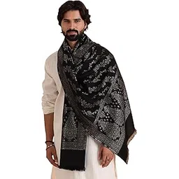 tweedle Men’s Ethnic Stole/Dupatta with Zari Weave in Kashmiri Kani Style for Weddings and Parties, Men’s Muffler, Medium Size-picture-49
