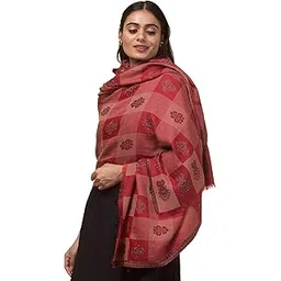 tweedle Super Soft Pashmina Feel, Pure Wool Check Design Cashmere Shawl for Women, Smooth and Light Weight Monochrome Shawl/Stole for Winters-picture-19