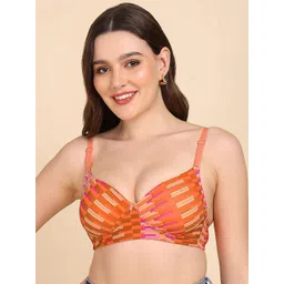 Tweens Geometric Printed Medium Coverage Lightly Padded T-Shirt Bra with All Day Comfort-picture-37