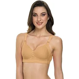 tweens Lite Wite - Minimiser Medium Padded Cotton Lycra Bra (Plus Size) - Triple Hook - Full Coverage - Wirefree - Seamless T-Shirt Bra-picture-49