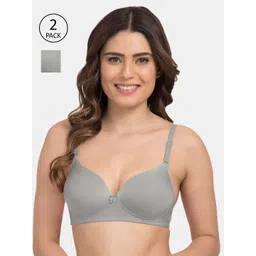 Tweens Pack Of 2 Grey Solid Non-Wired Lightly Padded T-shirt Bras TW-9199-2PC-picture-23